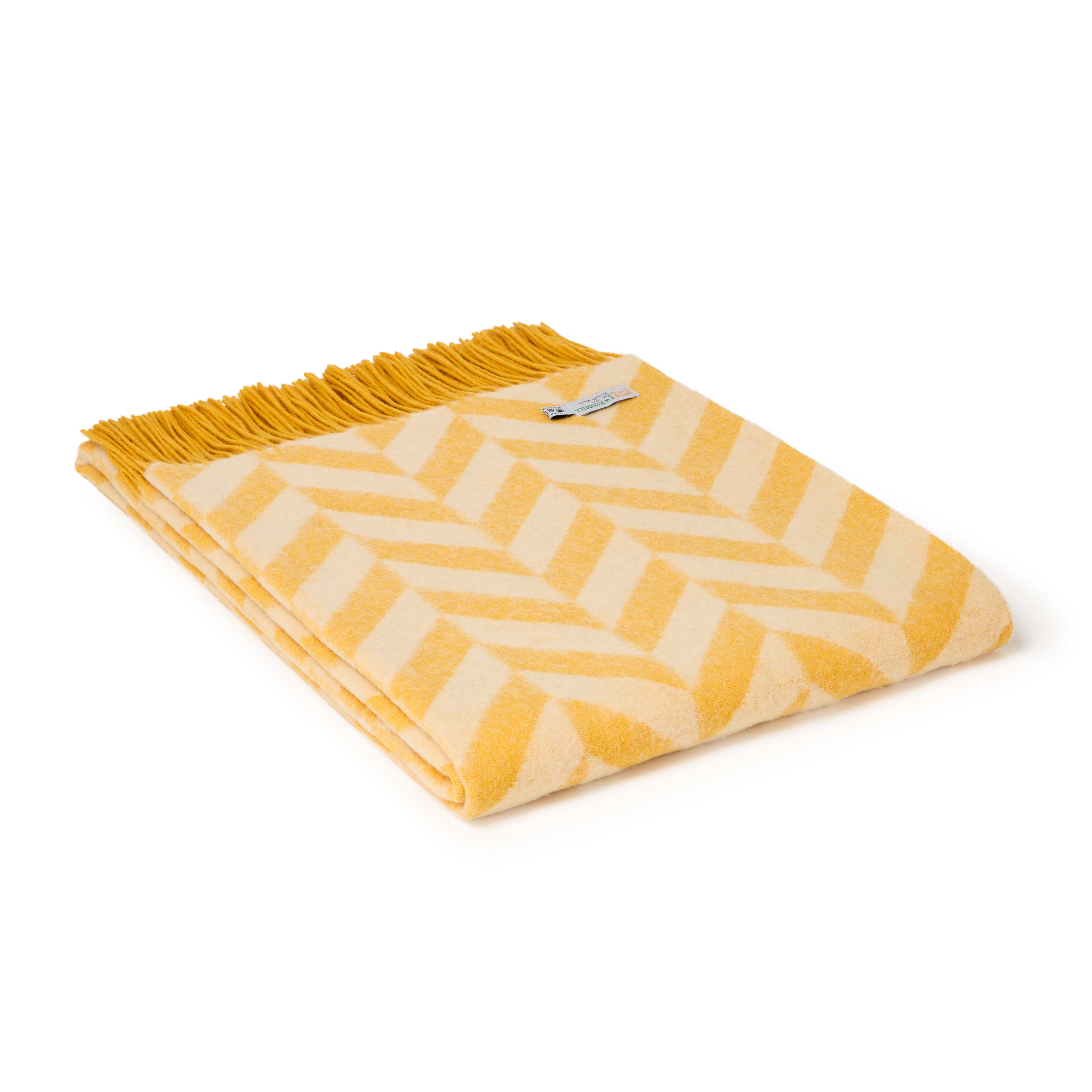 Deka z jehněčí vlny - Chunky Herringbone/Yellow & Beige