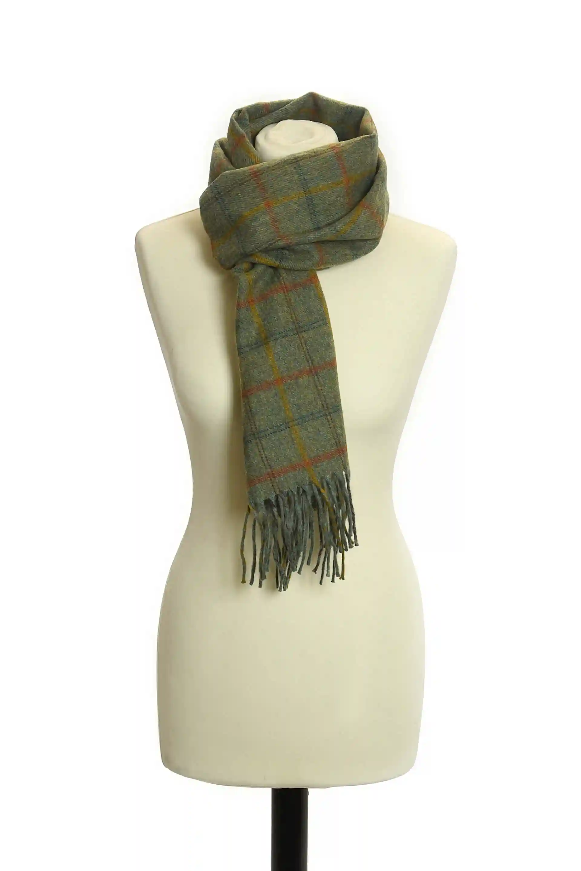 Vlněná šála - Lambswool Country Check/Sage