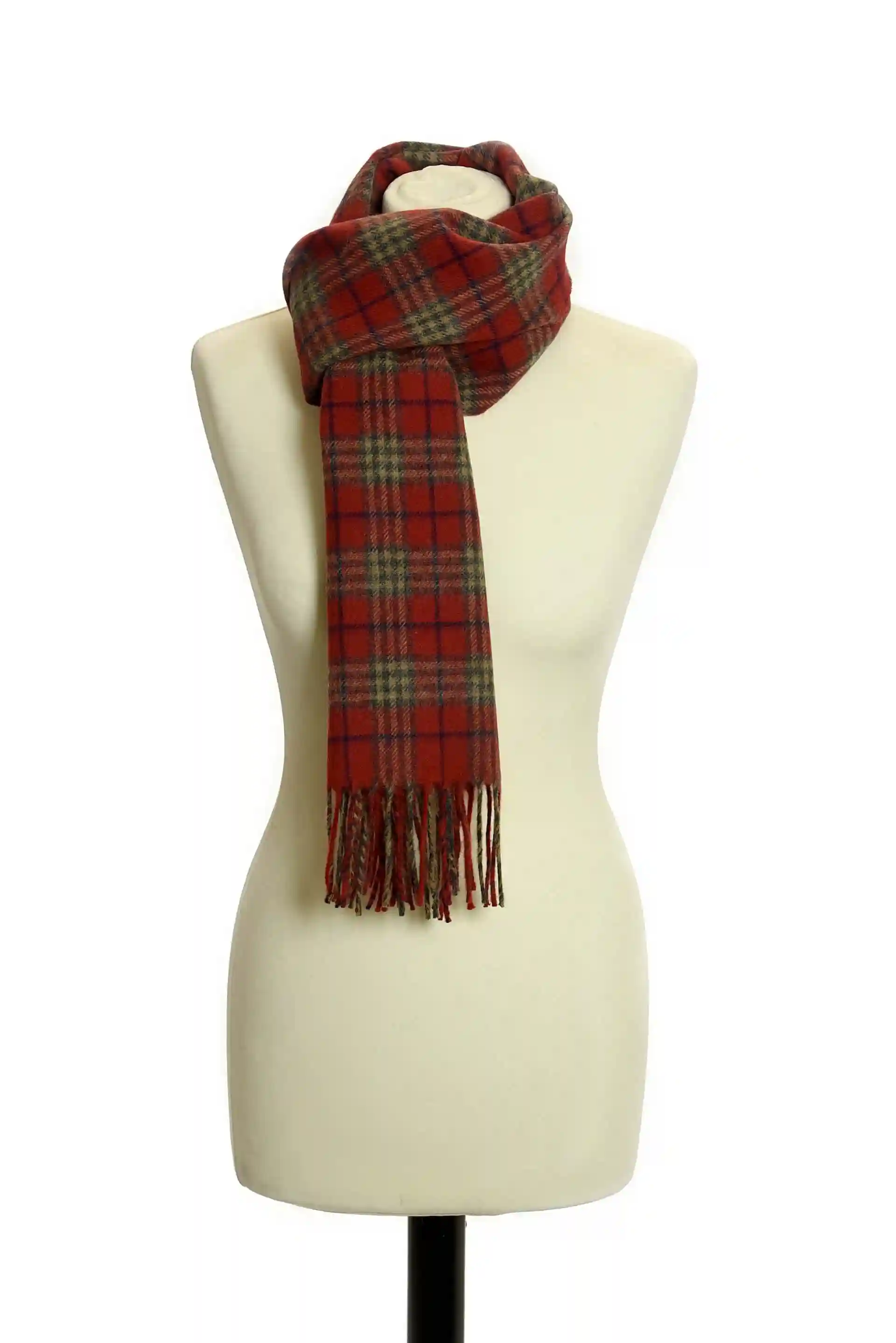 Vlněná šála - Lambswool Country Check/Ruby