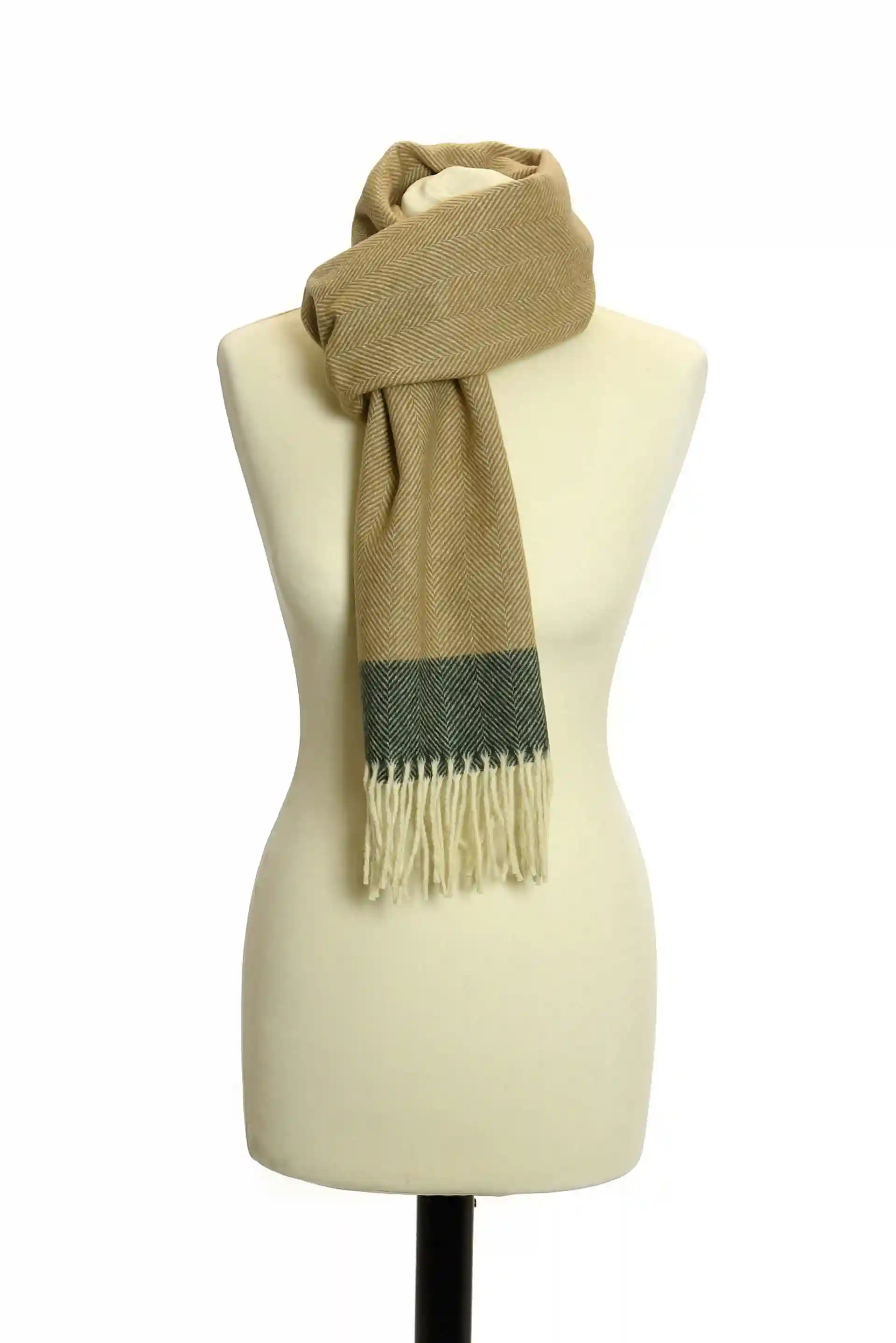 Vlněná šála - Lambswool/Herringbone Soft Brown