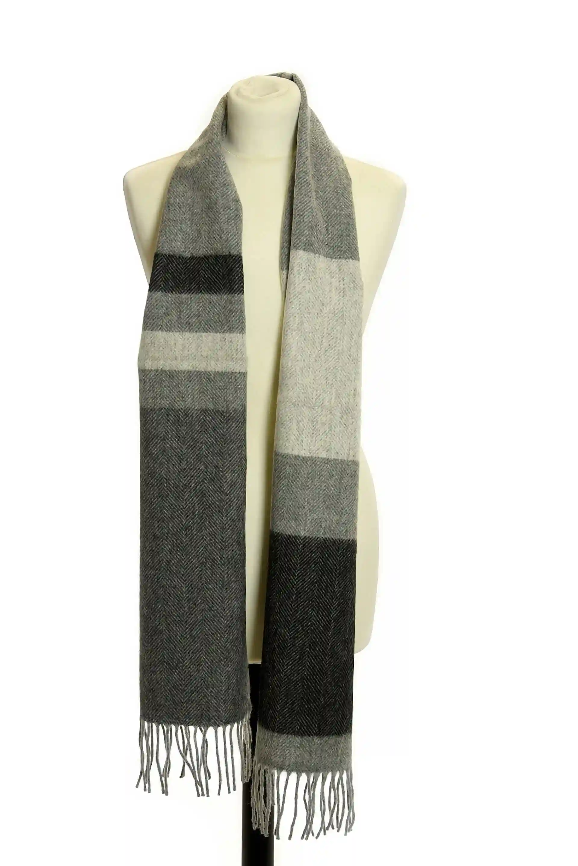 Vlněná šála - Lambswool/Stripe Blackbird