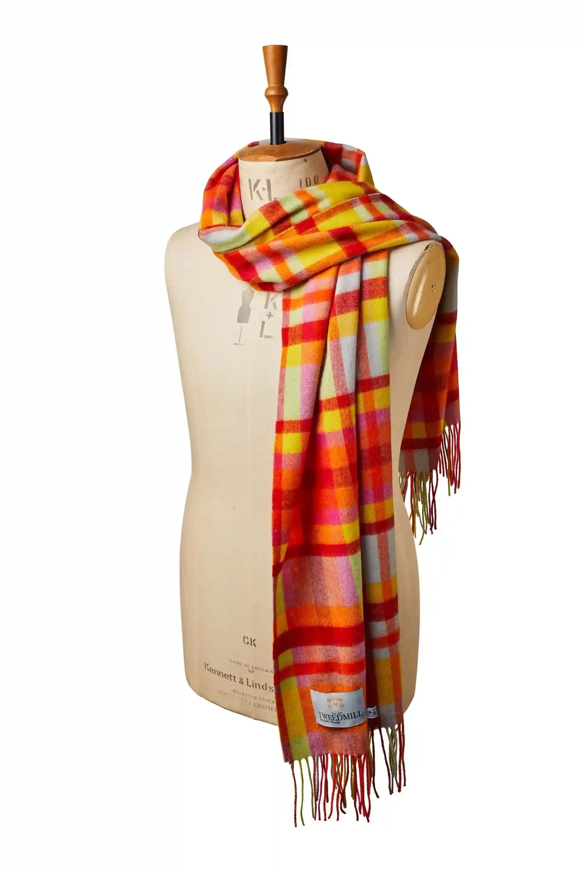 Široká vlněná šála - Bright Check/Jolly