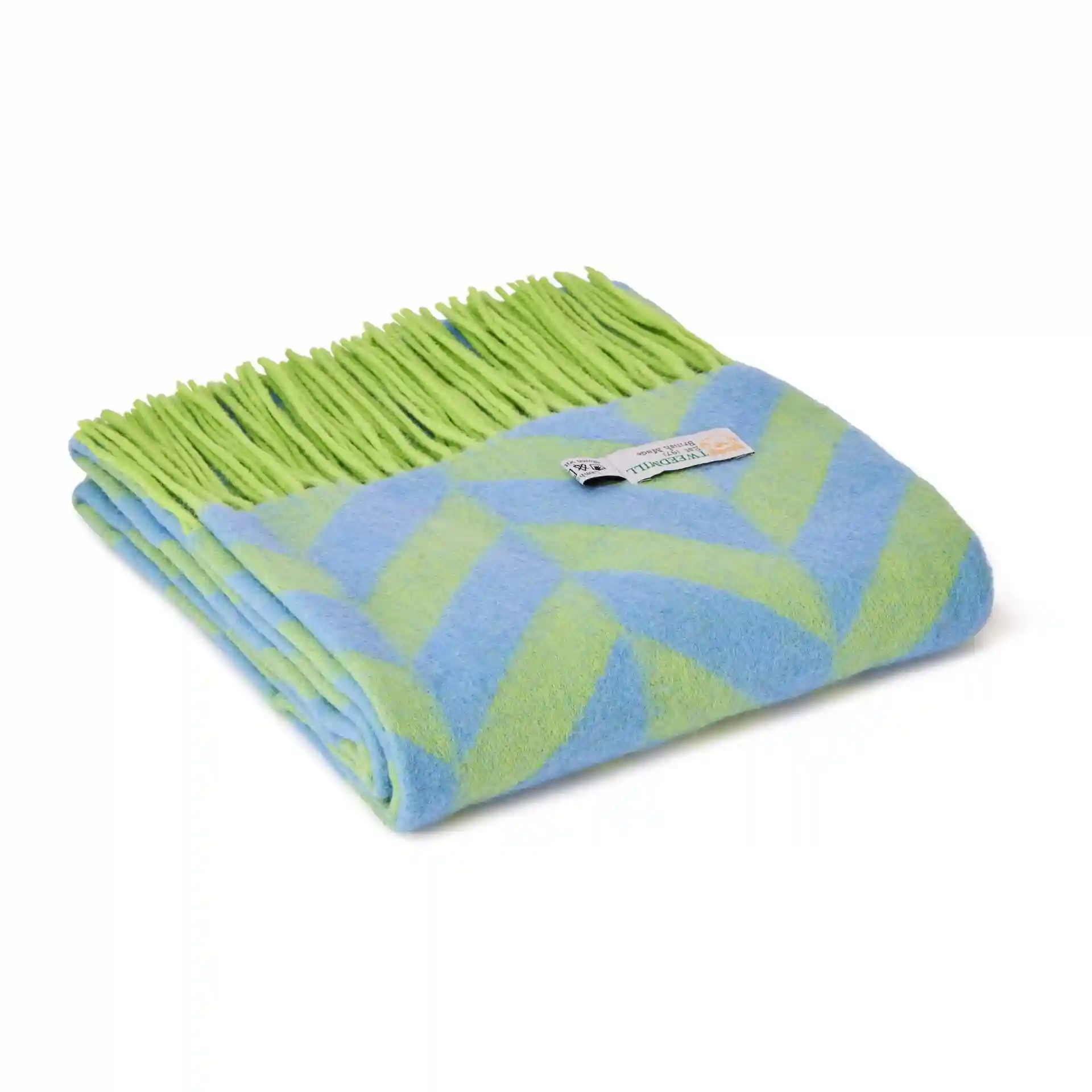 Široká vlněná šála - Chunky Herringbone/Zest & Placid Blue